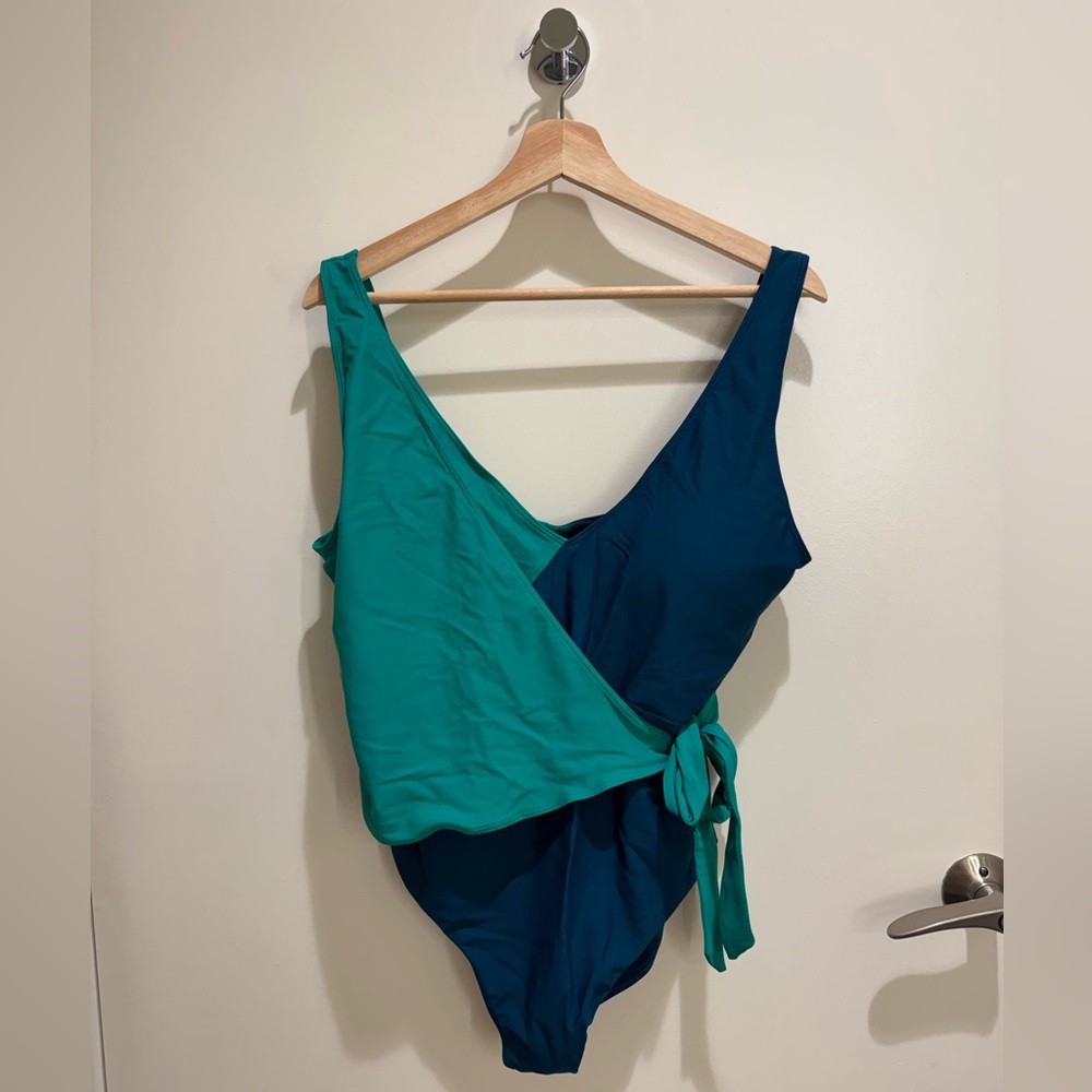 Summersalt Perfect Wrap One-Piece, Seaglass & Seaweed, 18